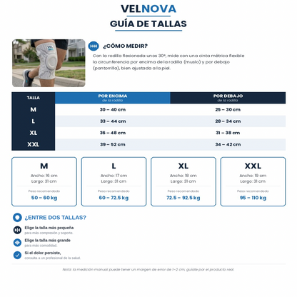 Rodillera Compresiva Ajustable Velnova